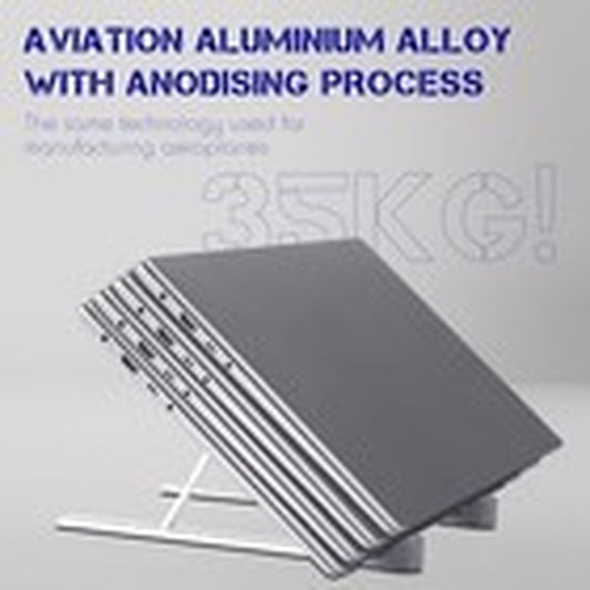 Aluminum Laptop Stand Adjustable Foldable 10-16" - Silver 1 Pc