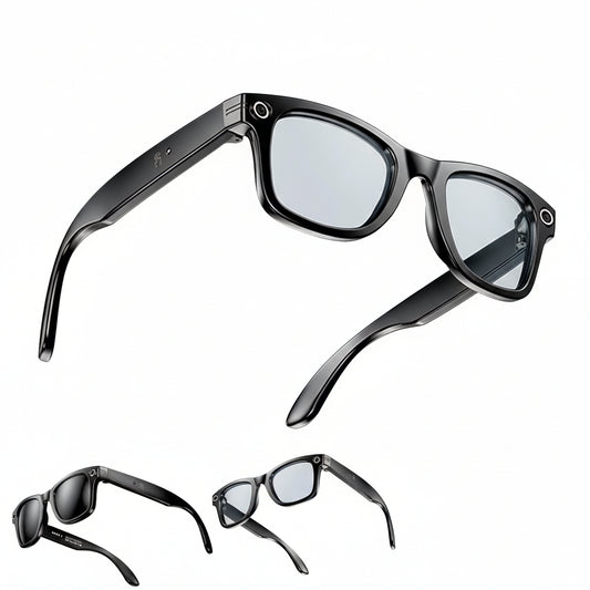 AI Smart Glasses, 800W Camera & 1080P Video, Smart Glasses with Camera and Bluetooth, AI Glasses for Calls & Musi,Uv Protection,Anti-Blue Light Glasses Everyday Wear (B)