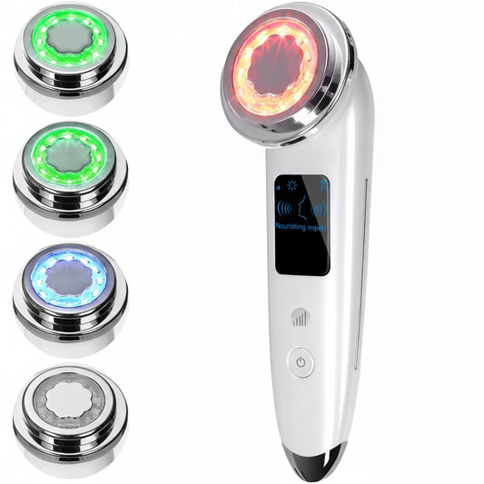 Face Massager Electric Face Lifting 4 in 1 Facial Massager anti Aging Skin Tightening Firming Skin Care Tools (White)
