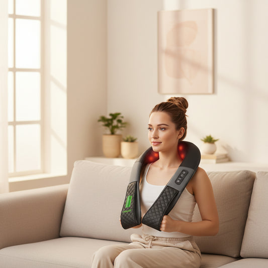 Cordless Neck Back Massager with Heat, 4D Shiatsu Shoulder Massager for Pain Relief, Gifts for Mom Dad