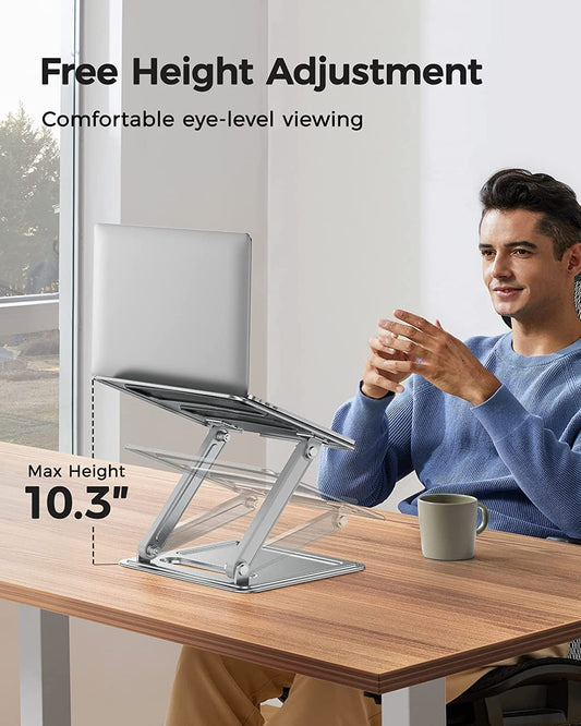 Adjustable Laptop Stand, Portable for 17.3Inch Laptops, Holds up to 17.6Lbs, Ergonomic Posture & Heat Dissipation